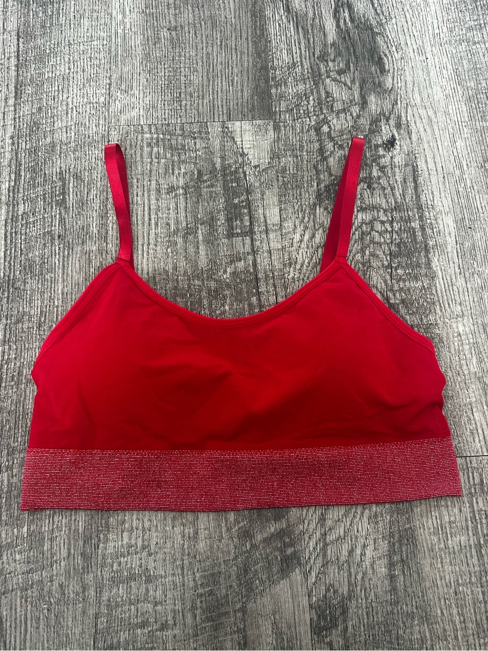 just be Red Seamless Bralette with Glitter Band